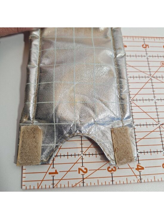 Old School 80s BMX Handlebar Crossbar Pad Silver Metallic Vintage Grid - Picture 10 of 10